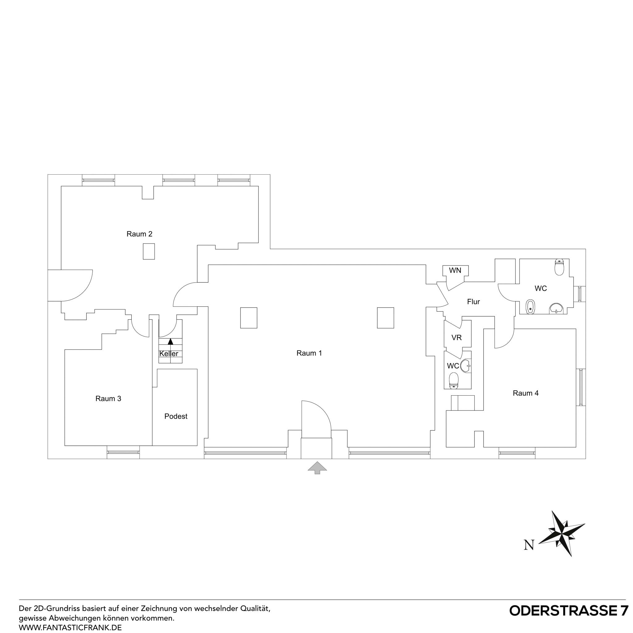 The image features a white floor plan with a black and white color scheme, which includes a living room, a kitchen, and a bedroom. The living room is located on the left side, while the kitchen is on the right side. The bedroom is situated in the middle of the floor plan.